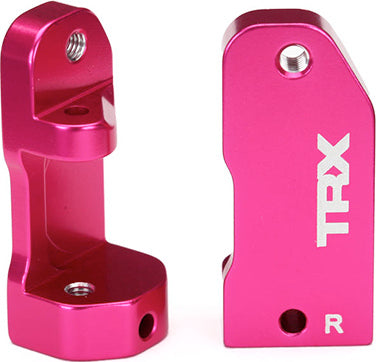 Caster blocks, 30-degree, pink-anodized 6061-T6 aluminum (left & right)/ suspension screw pin (2)