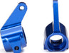 Steering blocks, Rustler/Stampede/Bandit (2), 6061-T6 aluminum (blue-anodized)/ 5x11mm ball bearings (4)