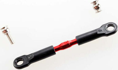 Turnbuckle, aluminum (red-anodized), camber link, front, 39mm (1) (assembled w/rod ends)/hollow balls (2)(See part 3741X for complete camber link set)