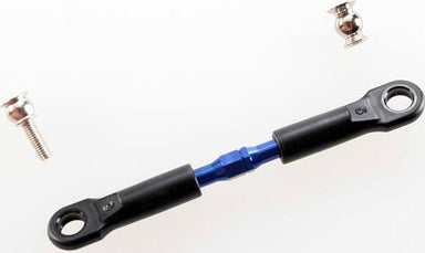 Turnbuckle, aluminum (blue-anodized), camber link, front, 39mm (1)(assembled w/rod ends)/hollow balls (2)(See part 3741A for complete camber link set)