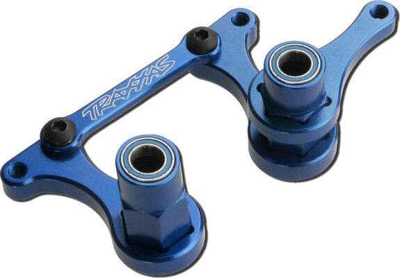 Steering bellcranks, drag link (blue-anodized 6061-T6 aluminum)/ 5x8mm ball bearings (4)/ hardware (assembled)