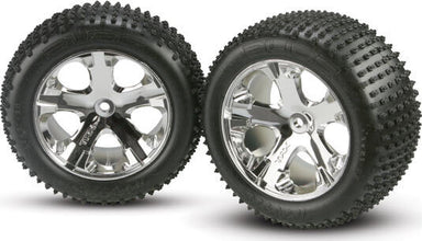 Tires & wheels, assembled, glued (2.8") (All-Star chrome wheels, Alias tires, foam inserts) (electric rear) (2)
