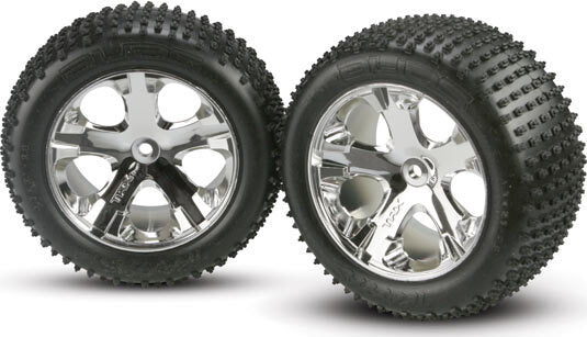 Tires & wheels, assembled, glued (2.8") (All-Star chrome wheels, Alias tires, foam inserts) (electric rear) (2)