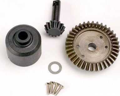 Ring gear, 37-T/ 13-T pinion/ diff carrier/6x10x0.5mm PTFE-coated washer (1)/ 2x8mm countersunk machine screws (4)