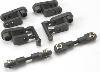 Servo horns, steering, long (2), short (2)/ linkage, steering (3x20mm turnbuckle) (2)/ rod ends (short) (4)/ hollow balls (4)