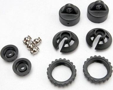 Caps and spring retainers, GTR shock (upper cap (2)/ hollow balls (2)/ bottom cap (2)/ upper retainer (2)/ lower retainer (2))