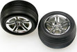 Tires & wheels, assembled, glued (2.8") (Twin-Spoke wheels, Alias ribbed tires, foam inserts) (nitro front) (2)