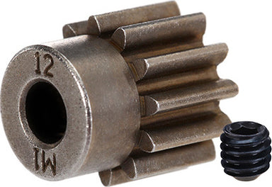 Gear, 12-T pinion (1.0 metric pitch) (fits 5mm shaft)/ set screw (compatible with steel spur gears)