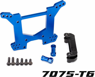 Shock Tower, Rear, 7075-T6 Aluminum (blue-Anodized) (1)/ Body Mount Bracket (1)