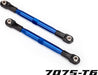 Toe links (TUBES blue-anodized, 7075-T6 aluminum, stronger than titanium) (87mm) (2)/ rod ends (4) aluminum wrench (1)