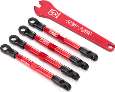 Toe links, aluminum (red-anodized) (4) (assembled with rod ends and threaded inserts)