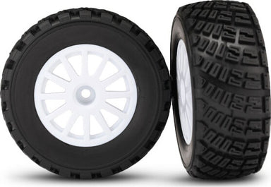 Tires & wheels, assembled, glued (White wheels, BFGoodrich Rally, gravel pattern, tires, foam inserts) (2) (TSM rated)