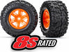 Tires and Wheels, Assembled, Glued (X-Maxx® Orange Wheels, Maxx® At Tires, Foam Inserts) (Left and Right) (2)