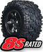 Tires & wheels, assembled, glued (X-Maxx black wheels, Maxx AT tires, foam inserts) (left & right) (2)