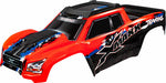 Body, X-Maxx®, Red (Painted, Decals Applied) (Assembled with Front and Rear Body Mounts, Roof Skid Plate, Rear Body Support, And Tailgate Protector)