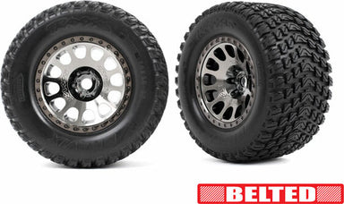 Tires and Wheels, Assembled, Glued (Xrt™ Race Black Chrome Wheels, Gravix™ Belted Tires, Foam Inserts) (Left and Right)