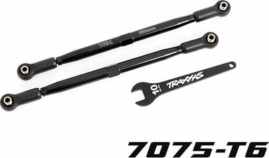 Toe Links, Front (TUBES Black-Anodized, 7075-T6 Aluminum, Stronger Than Titanium) (2) (for Use with #7895 X-Maxx® WideMaxx® Suspension Kit)