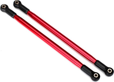 Suspension link, rear (upper) (aluminum, red-anodized) (10x206mm, center to center) (2) (assembled with hollow balls)