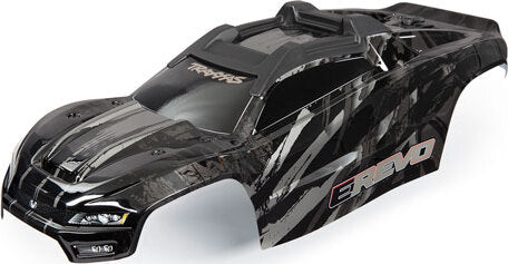 Body, E-Revo®, black (painted, decals applied) (assembled with front & rear body mounts and rear body support for clipless mounting)