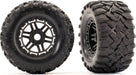 Tires & wheels, assembled, glued (black wheels, Maxx® All-Terrain tires, foam inserts) (2) (17mm splined) (TSM® rated)