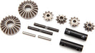Gear set, differential (output gears (2)/ spider gears (4)/ spider gear shaft (2)/ output shaft (2)/ 2.5x13.8 pin (2))