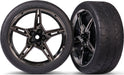 Tires & wheels, assembled, glued (split-spoke black chrome wheels, 2.1" Response tires) (front) (2)