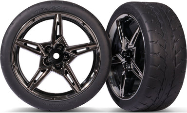 Tires & wheels, assembled, glued (split-spoke black chrome wheels, 2.1" Response tires) (front) (2)