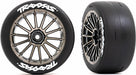 Tires and Wheels, Assembled, Glued (multi-spoke Black Chrome Wheels, 2.0" Slick Tires with Traxxas® Logo, Foam Inserts) (rear) (2) (VXL Rated)