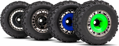 Tires and Wheels, Assembled, Glued (3.8" Black Wheels, Gray Wheel Covers, Sledgehammer® Tires, Foam Inserts) (2)
