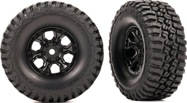 Tires & wheels, assembled (black 1.0" wheels, BFGoodrich® Mud-Terrain™ T/A® KM3 2.2x1.0" tires) (2)