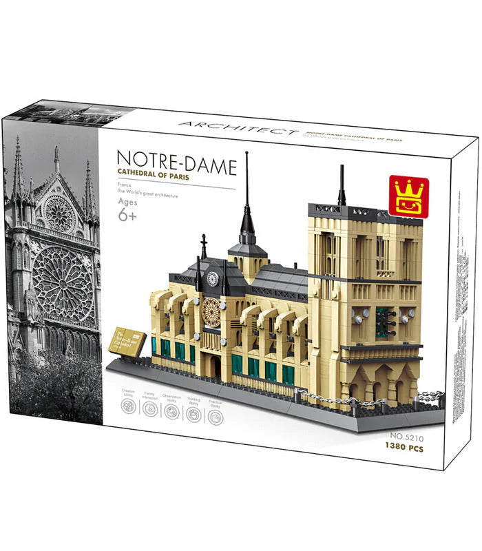WANGE 5210 – Notre-Dame de Paris Architecture Building Set (1380 Pieces)