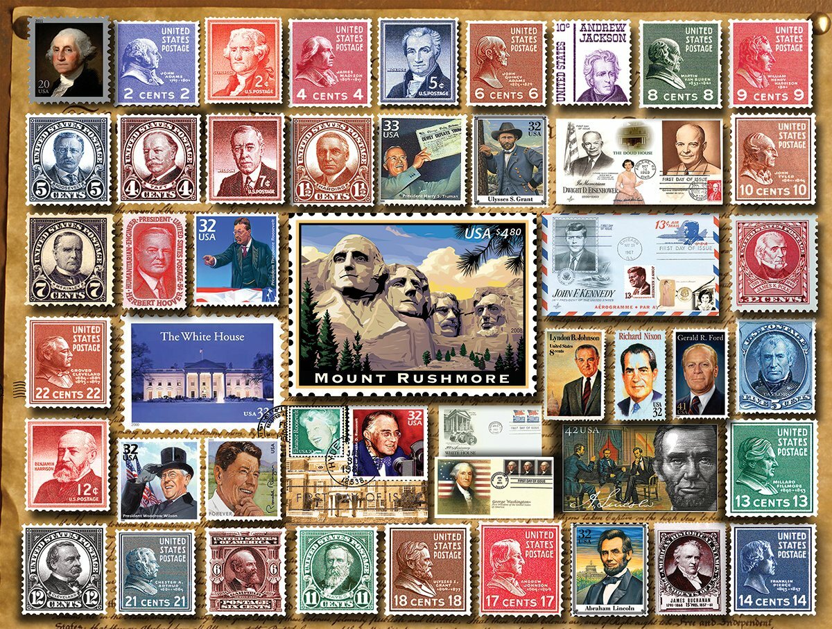 Presidential Stamps - 1000 Piece - White Mountain Puzzles