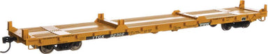 60' Pullman-Standard Flatcar - Ready to Run - TTX TTCX #92302 (Container pedestals; yellow, black, white)