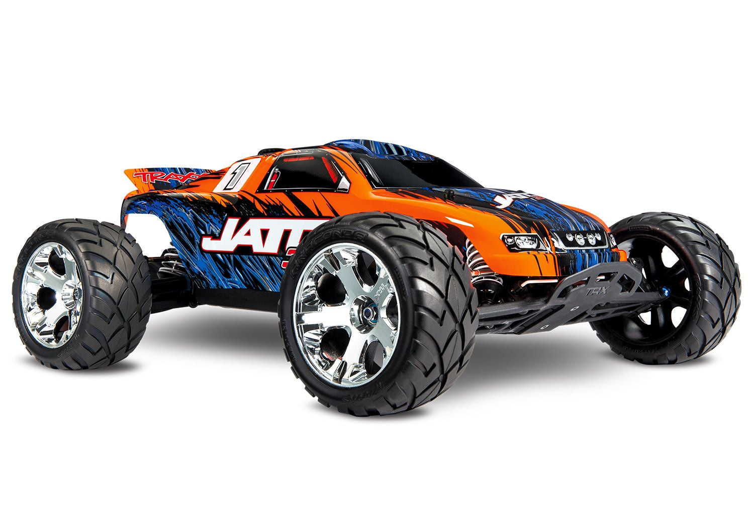 55077-3 Orange/Blue Jato® 3.3: 1/10 Scale 2-Speed Nitro-PoweRed 2WD Stadium Truck with TQi™ 2.4GHz Radio System, Traxxas Link™ Wireless Module, and Traxxas Stability Management (TSM)®